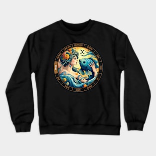 ZODIAC Pisces - Astrological PISCES - PISCES - ZODIAC sign - Van Gogh style - 7 Crewneck Sweatshirt